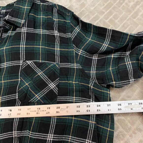 Well Worn Mens XXL Shirt Green Plaid Flannel Button Up Long Sleeve Cotton Blend - Picture 7 of 13